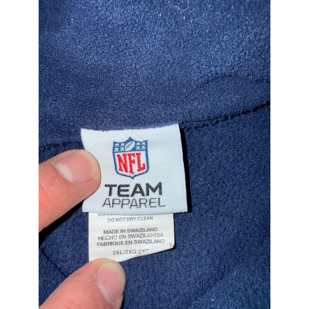 NFL Team Apparel Seattle Seahawks Mens 2XL Navy Blue Fleece Quarter Zip Pullover - Picture 2 of 7